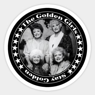 Stay Golden Girls Vintage Black Sticker